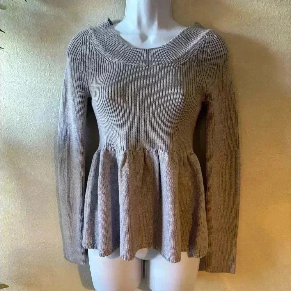 Rebecca Taylor Women's Scoop Neck Peplum Pullover